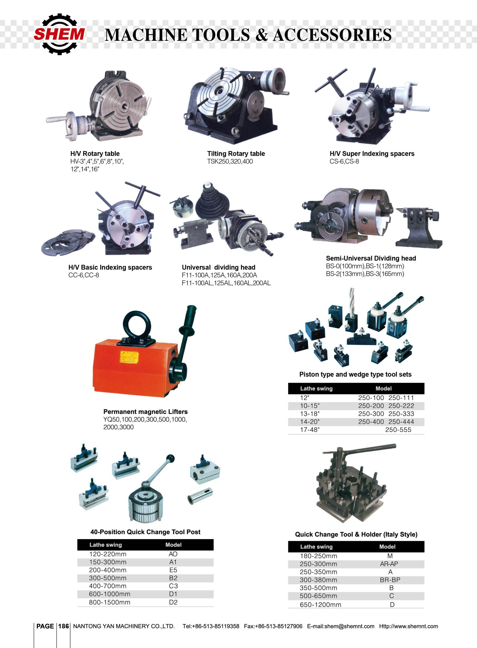 P186 MACHINE TOOLS&ACCESSORIES
