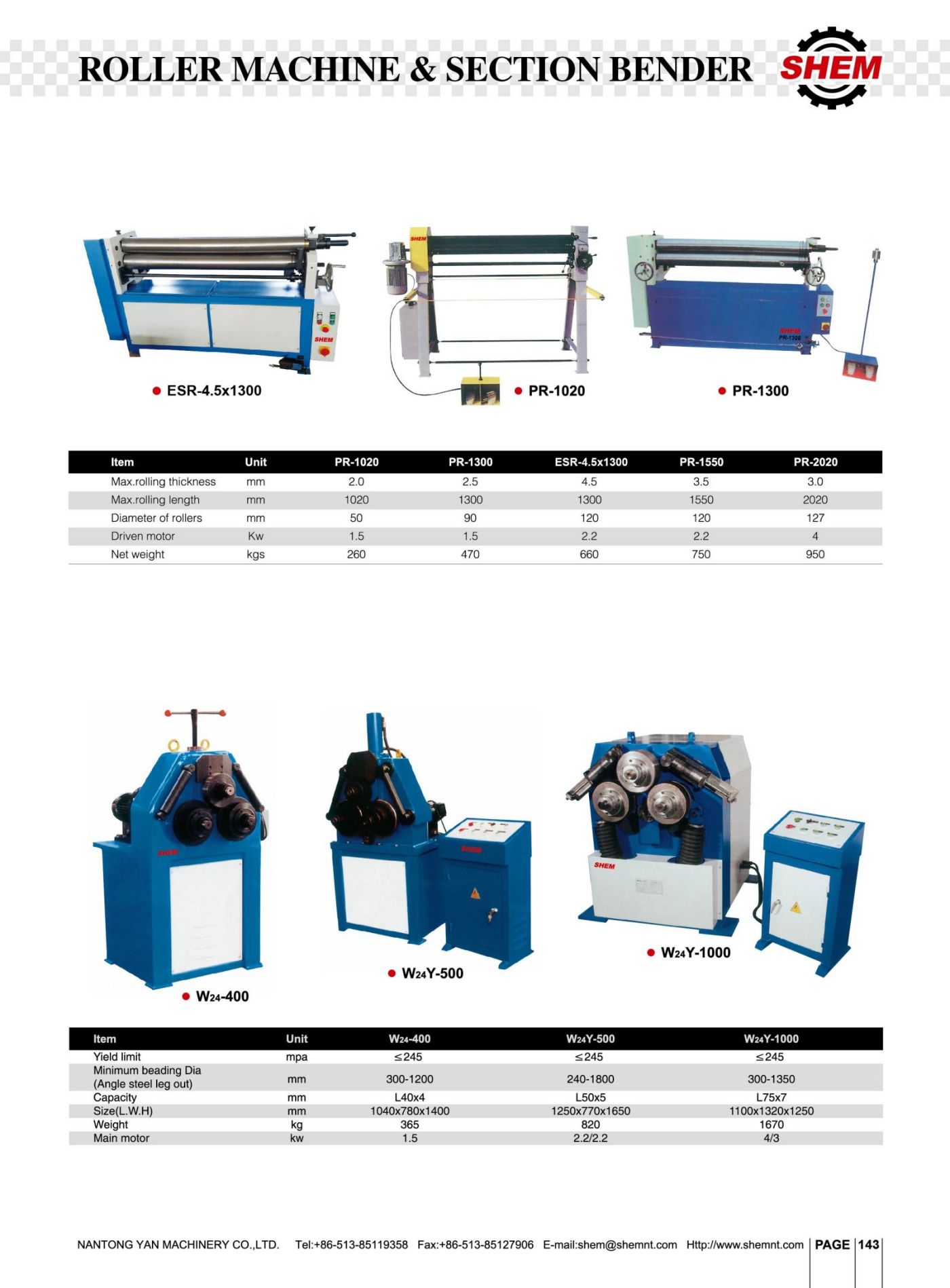 P143 ROLLER MACHINE&SECTION BENDER