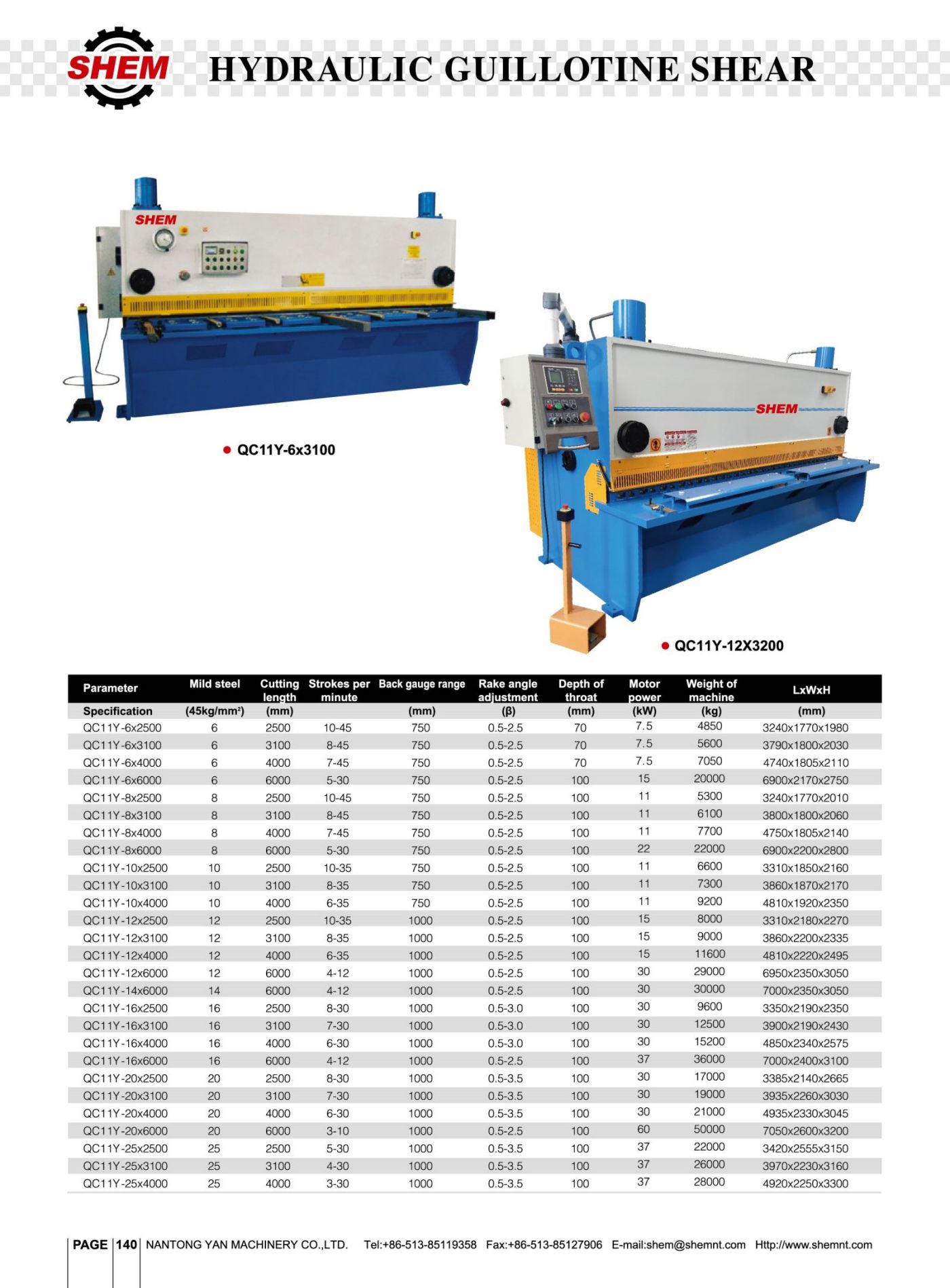 P140 HYDRAULIC GUILLOTINE SHEAR