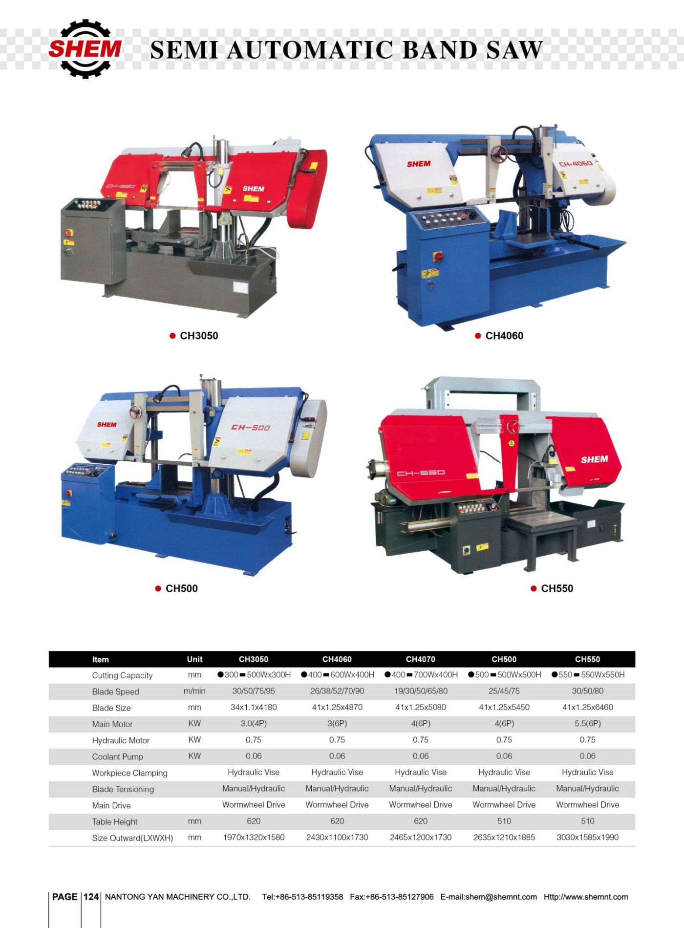 P124 SEMI AUTOMATIC BAND SAW