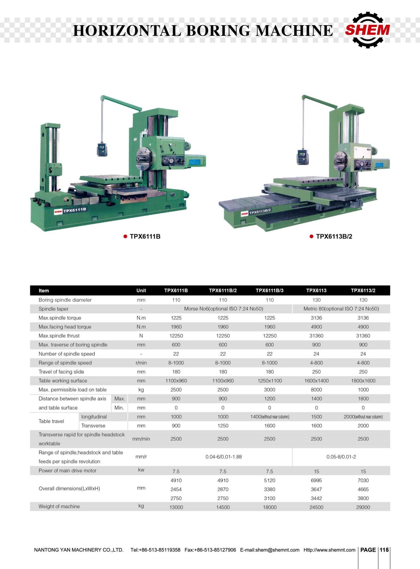 P115 HORIZONTAL BORING MACHINE