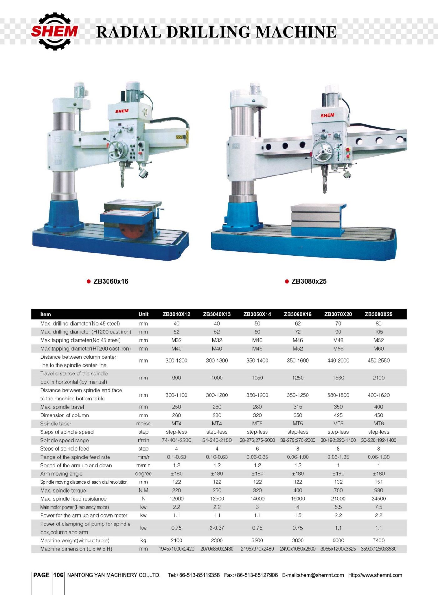P106 RADIAL DRILLING MACHINE