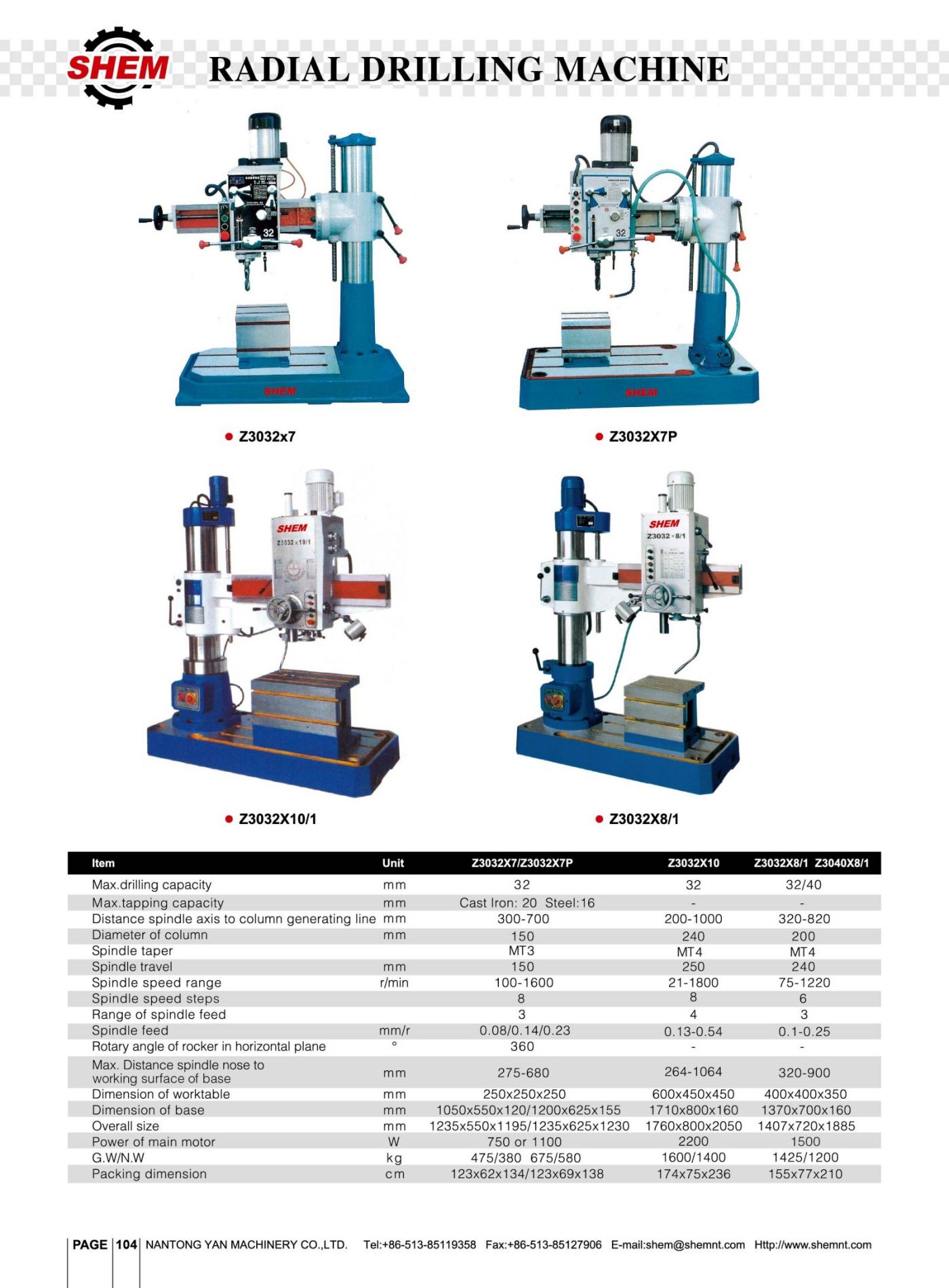 P104 RADIAL DRILLING MACHINE