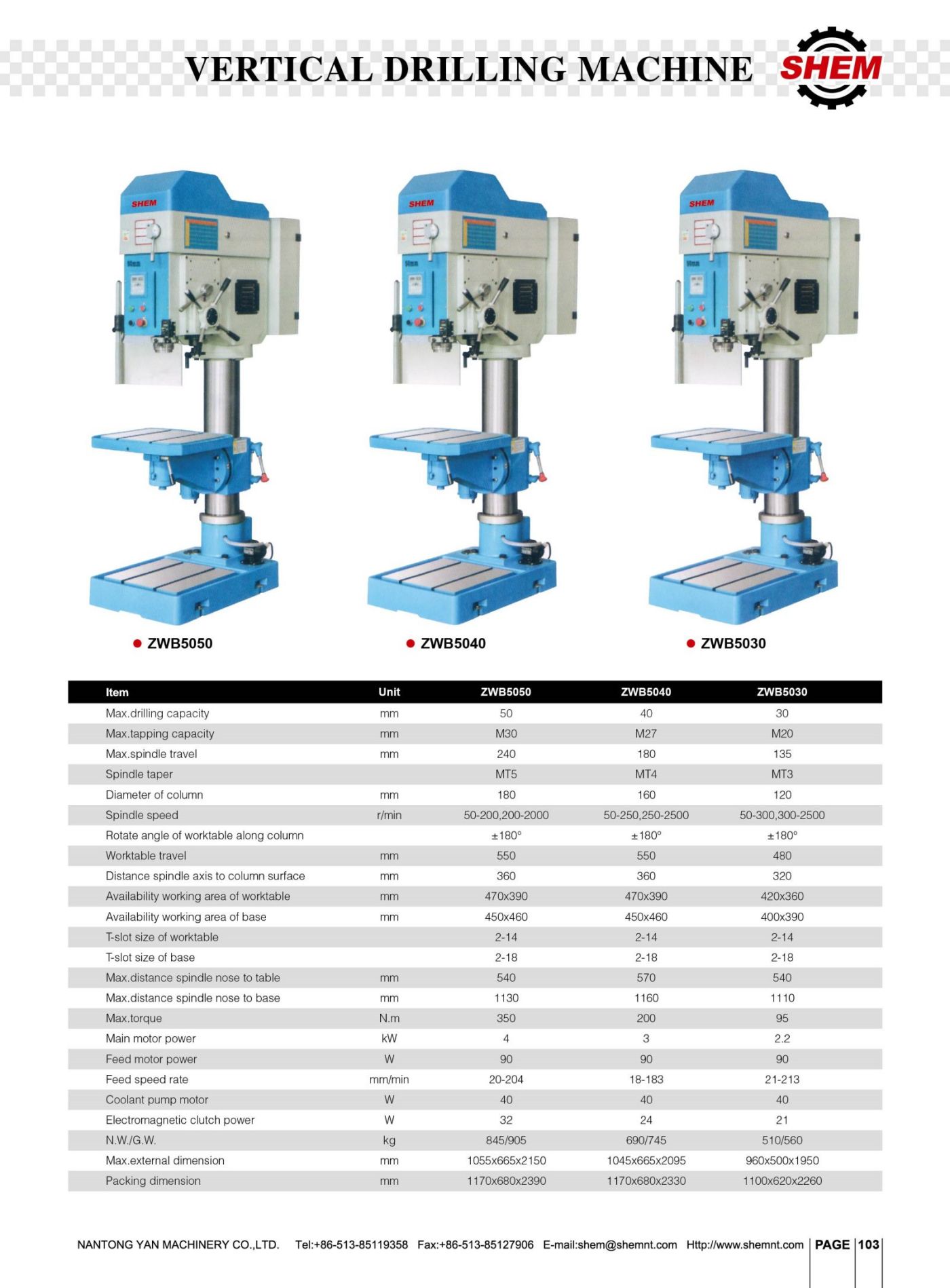 P103 VERTICAL DRILLING MACHINE