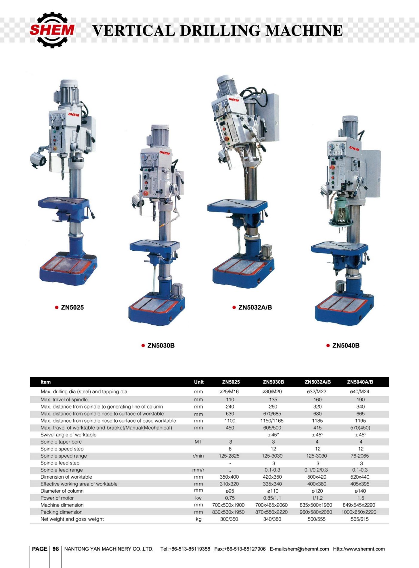 P98 VERTICAL DRILLING MACHINE