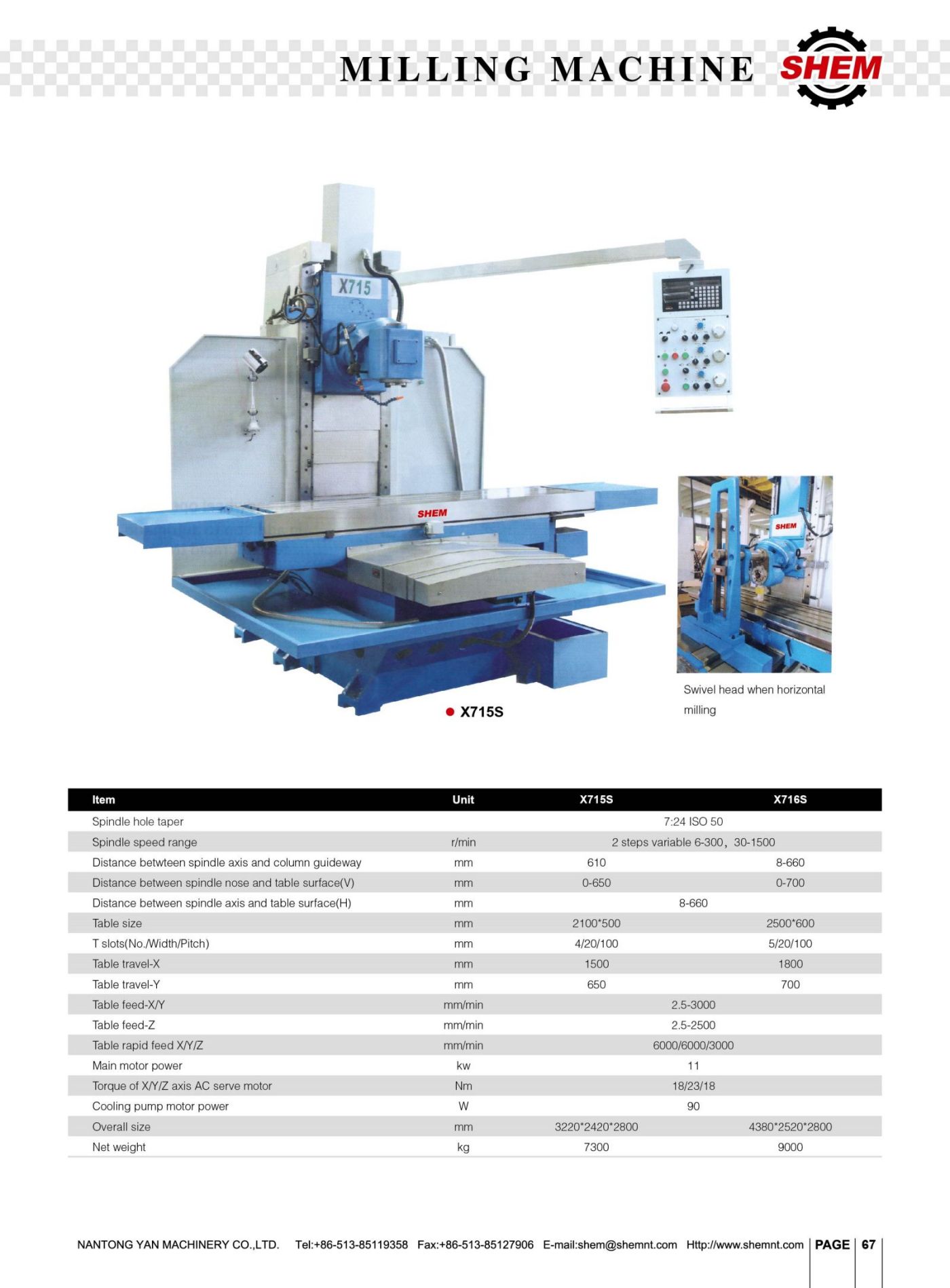 P67 MILLING MACHINE