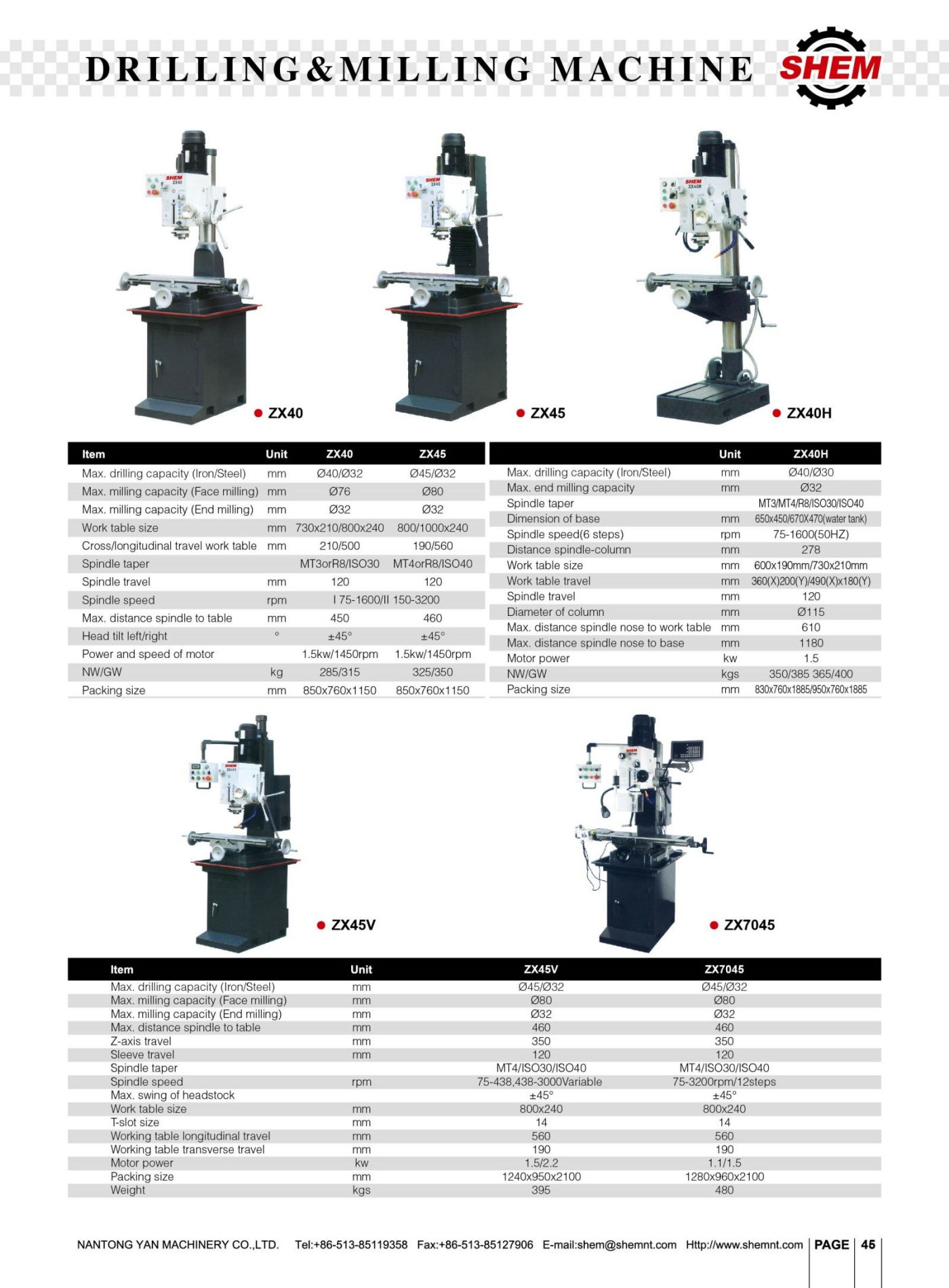 P45 DRILLING & MILLING MACHINE