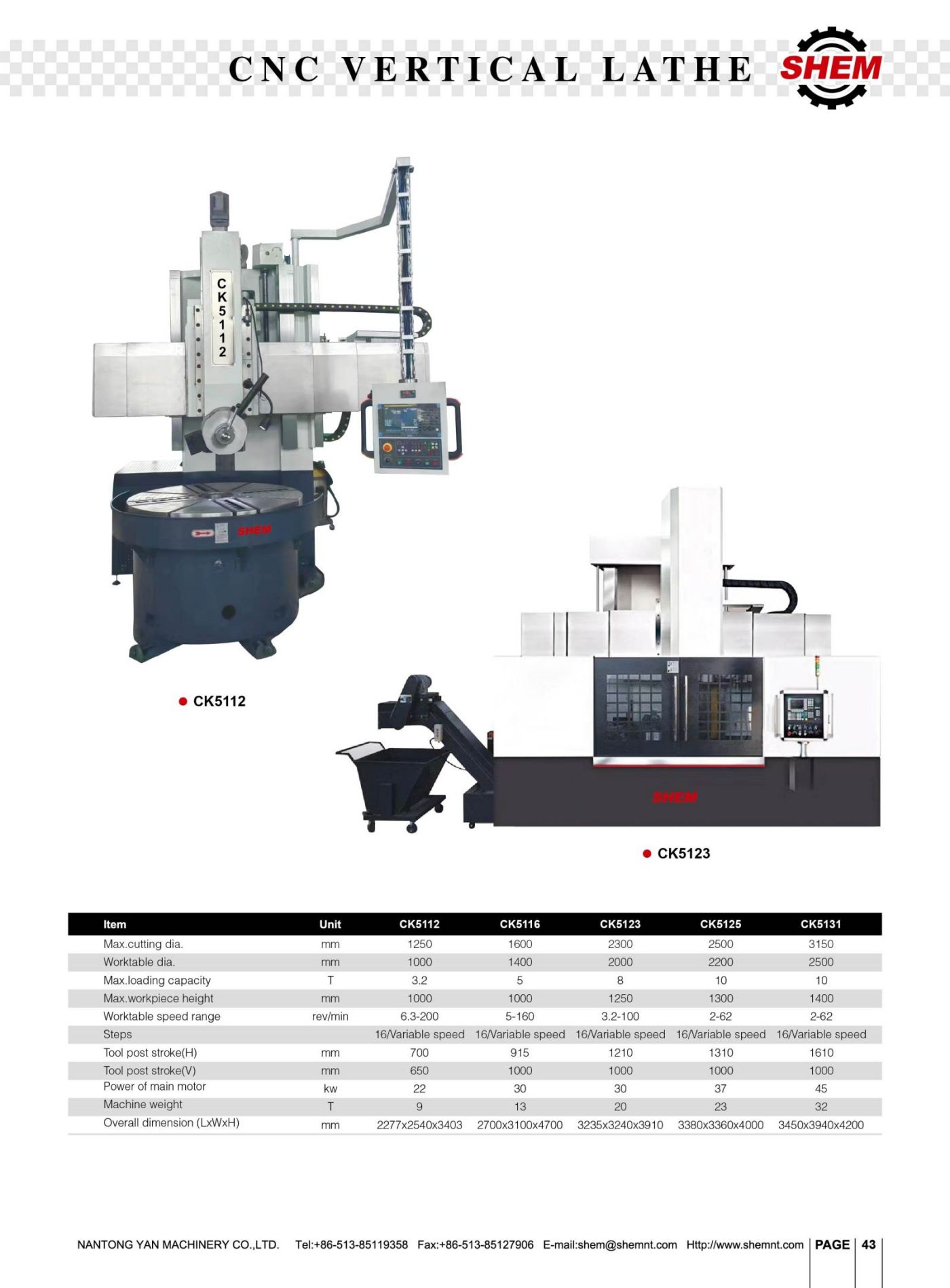 P43 CNC VERTICAL LATHE